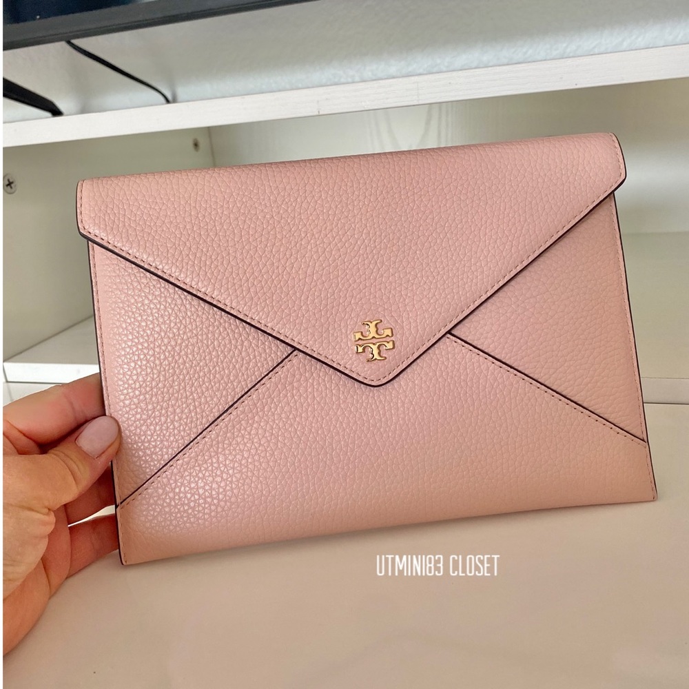 🍀🎀NEW🎀Tory Burch large envelope clutch/hand carry pouch/leather